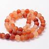 Frosted Natural Carnelian Beads Strands G-F372-8mm-2