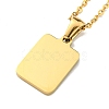 Ion Plating(IP) Rectangle with Initial Letter 304 Stainless Steel Pendant Necklace NJEW-R265-04G-M-2