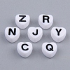 White Opaque Acrylic Enamel Beads MACR-SZ0001-28-2