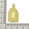 Real 18K Gold Plated Brass Micro Pave Clear Cubic Zirconia Pendants KK-H472-12G-01-3