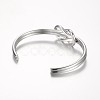 Sweet Knot Design 304 Stainless Steel Cuff Bangles BJEW-K105-06P-3