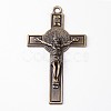 Crucifix Cross Tibetan Style Alloy Big Pendants X-PALLOY-F042-03AB-1
