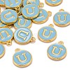 Golden Plated Alloy Enamel Charms X-ENAM-S118-04U-4