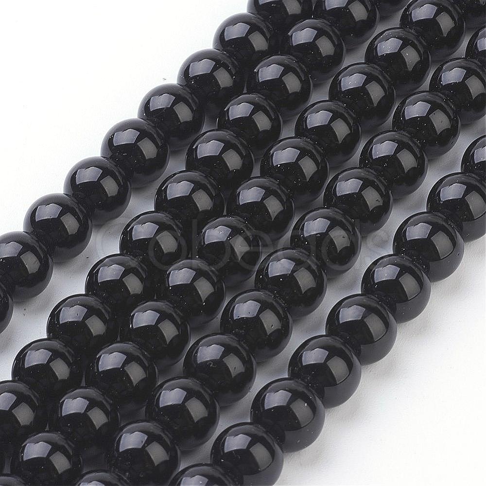 Cheap Synthetic Black Stone Beads Strands Online Store - Cobeads.com