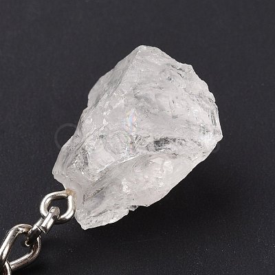 Natural Quartz Crystal Keychain G-E155-04P-01-1