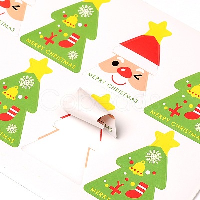 Christmas Tree Pattern DIY Label Paster Picture Stickers AJEW-L053-09-1