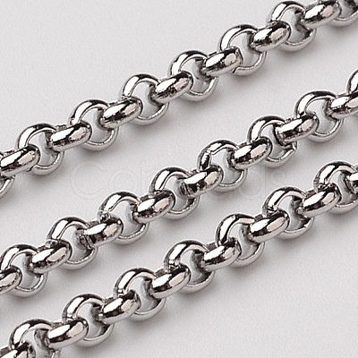 Non-Tarnish 3.28 Feet 304 Stainless Steel Rolo Chains X-CHS-L015-32-1