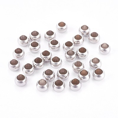 Tarnish Resistant 304 Stainless Steel Smooth Spacer Beads STAS-M006-02-1