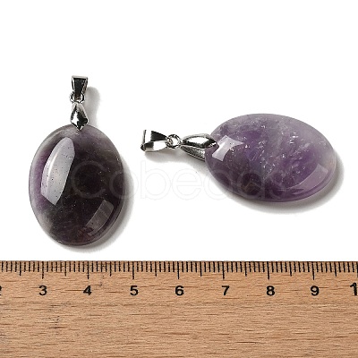 Natural Amethyst Pendants G-Z055-03P-11-1