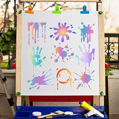 Paint Splatter PET Plastic Hollow Out Drawing Painting Stencils Templates DIY-WH0244-278-1