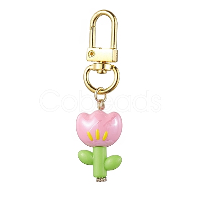 Flower Acrylic Pendant Decorations HJEW-JM01882-1