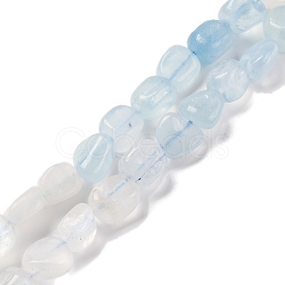 Natural Rainbow Moonstone & Aquamarine Beads Strands G-L610-B03-01-1