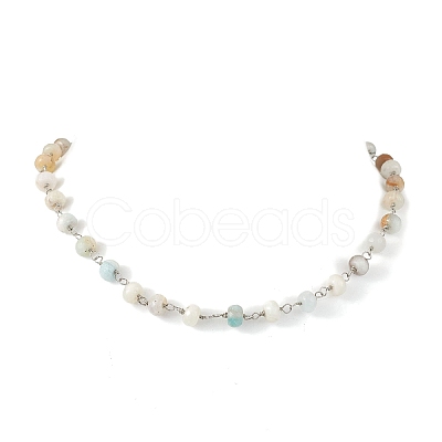 Natural Amazonite Necklaces for Women NJEW-JN04739-02-1