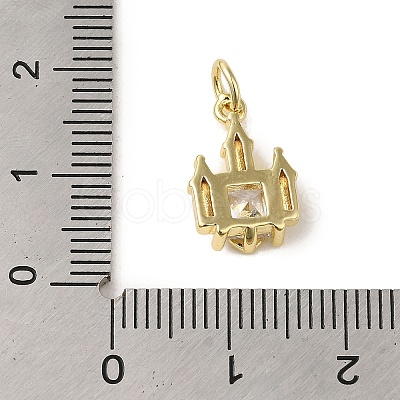 Brass Micro Pave Clear Cubic Zirconia Pendants KK-R162-018G-1