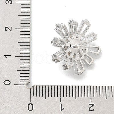 Rack Plating Brass Micro Pave Clear Cubic Zirconia Buttons KK-K293-01B-P-1