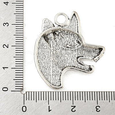 Tibetan Style Wolf Head Alloy Pendants TIBEP-Q043-273-RS-1