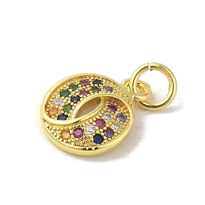 Brass Micro Pave Cubic Zirconia Charms KK-M283-25H-02-1