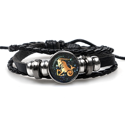 Constellation PU Leather Triple Layer Multi-strand Bracelets PW-WGF2E53-03-1