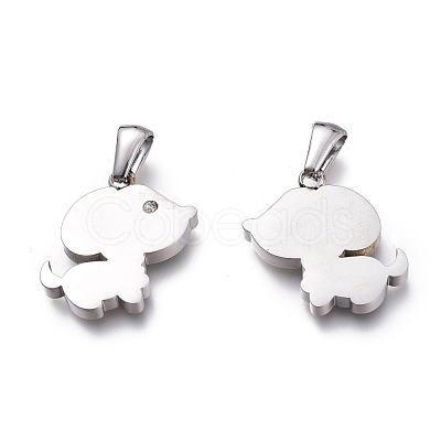 304 Stainless Steel Pet Pendants X-STAS-Z006-20P-1