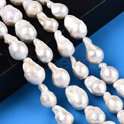 Natural Baroque Pearl Keshi Pearl Beads Strands PEAR-S019-02C-01-1