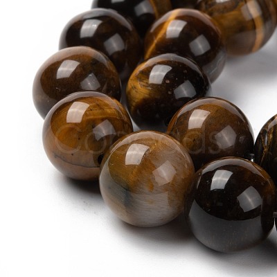 Natural Tiger Eye Round Bead Strands X-G-R200-14mm-1