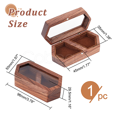 2-Slot Wooden Couple Rings Storage Boxes CON-WH0087-42B-1