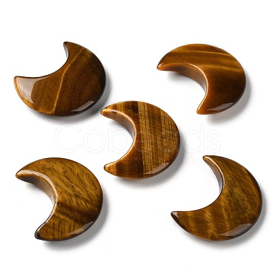 Natural Tiger Eye Moon Palm Stones G-M416-04C-1