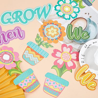 45Pcs 15 Styles Spring Colorful Paper Blooms Cut Outs DIY-WH0430-033-1