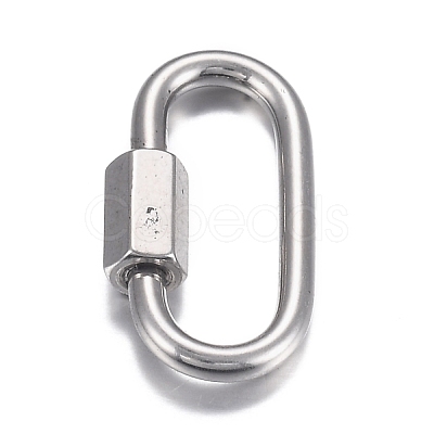 304 Stainless Steel Screw Carabiner Lock Charms STAS-H107-04A-1