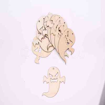 Ghost Shape Halloween Blank Wooden Cutouts Ornaments WOOD-L010-06-1