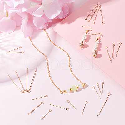 BENECREAT 200Pcs 4 Styles Brass Eye Pin KK-BC0013-37-1