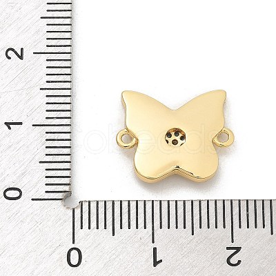 Brass Micro Pave Clear Cubic Zirconia Connector Charms KK-M303-04G-08-1