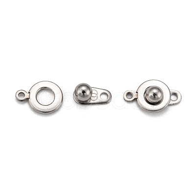 Tarnish Resistant 201 Stainless Steel Snap Clasps X-STAS-K148-11-1