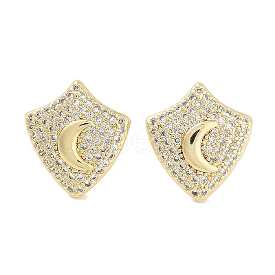 Brass Micro Pave Cubic Zirconia Stud Earrings for Women EJEW-E310-12G-04-1