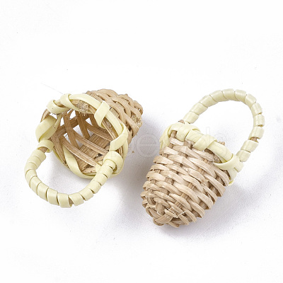 Handmade Reed Cane/Rattan Woven Pendants WOVE-T006-091A-1