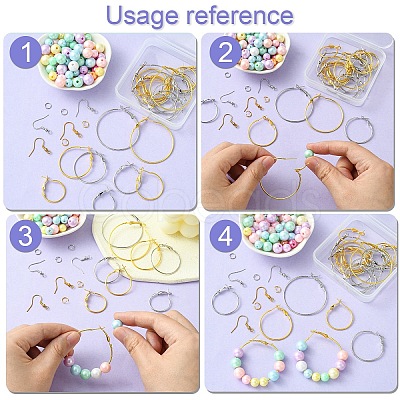 24Pcs 8 Styles Iron Huggie Hoop Earring Findings IFIN-YW0003-61-1