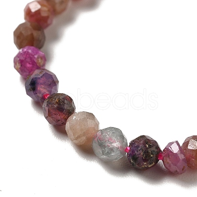 Natural Red Corundum/Ruby and Sapphire Beads Strands G-I341-10B-1