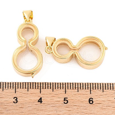 Rack Plating Brass Locket Pendants KK-F874-01G-14-1