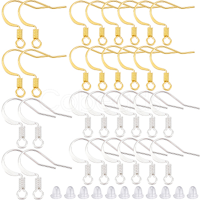 SOFPLATE 500Pcs 2 Colors Brass French Earring Hooks KK-SP0001-39-1