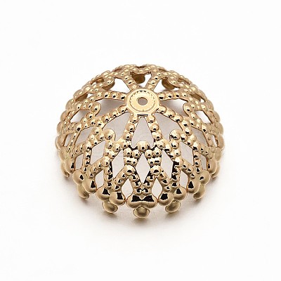 Brass Filigree Bead Caps X-KK-L053-01-1