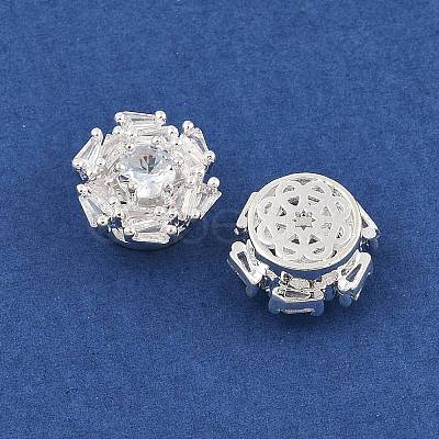 Rack Plating Brass Micro Pave Cubic Zirconia Beads KK-F879-11S-1