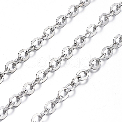 Brass Flat Oval Cable Chains CHC025Y-NFK-1