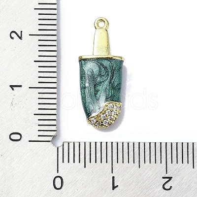 Rack Plating Brass Pave Cubic Zirconia Pendants KK-M282-03-1