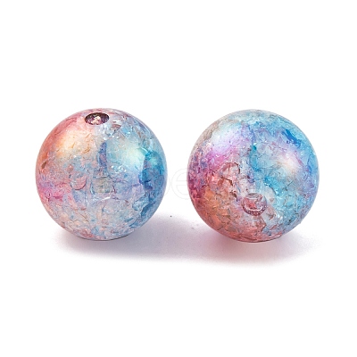 UV Plating Rainbow Iridescent Two Tone Acrylic Beads PACR-C009-04M-1