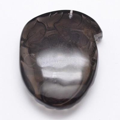 Natural Ice Crystal Obsidian Carven Pendants G-A169-013-1