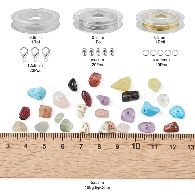 Gemstone Chip Beads Kit for DIY Jewelry Set Making DIY-FS0002-20-1