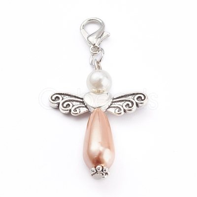 Imitation Pearl Acrylic Pendants HJEW-JM00423-1