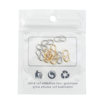 10Pcs 2 Colors 304 Stainless Steel S Hook Clasps STAS-YW0001-31-1