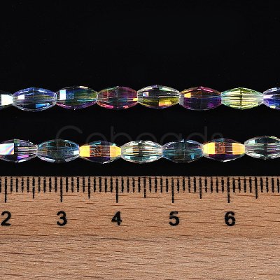 Electroplate Glass Beads Strands GLAA-Q101-03B-AB01-1