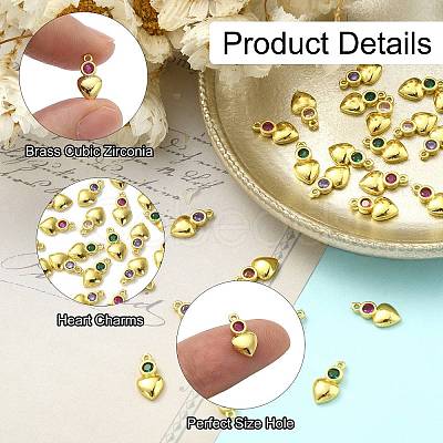 30Pcs Brass Micro Pave Cubic Zirconia Pendants ZIRC-CJ0001-19-1